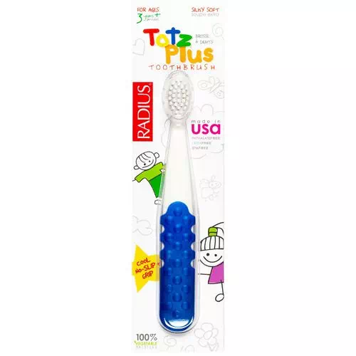RADIUS, Totz Plus Toothbrush, 3+ Years, White/Blue, 1 Toothbrush Review
