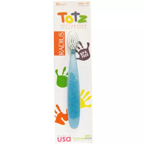 RADIUS, Totz Toothbrush, 18 + Months, Extra Soft, Light Blue Sparkle Review