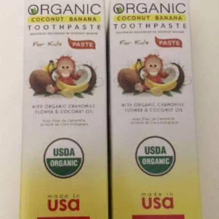 USDA Organic Children's Coconut Toothpaste, Coconut Banana