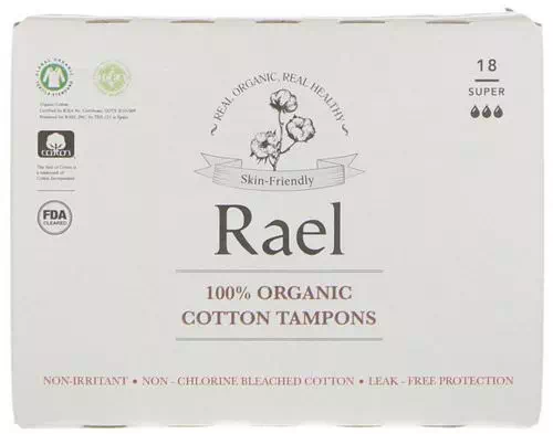 Rael, 100% Organic Cotton Tampons, Super, 18 Tampons Review