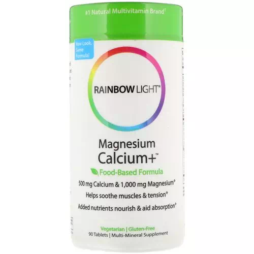 Rainbow Light, Magnesium Calcium+, Food-Based Formula, 90 Tablets Review