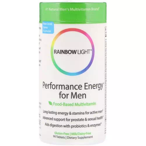 Rainbow Light, Performance Energy for Men, Food-Based Multivitamin, 90 Tablets Review