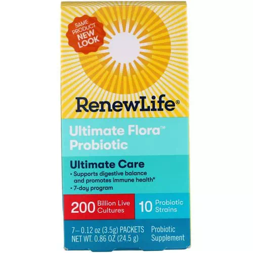Renew Life, Ultimate Care, Ultimate Flora Probiotic, 200 Billion Live Cultures, 7 Packets, 0.86 oz (24.5 g) Review