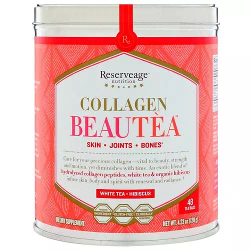ReserveAge Nutrition, Collagen Beautea, White Tea + Hibiscus, 48 Tea Bags Review