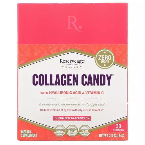 ReserveAge Nutrition, Collagen Candy, Cucumber Watermelon, 20 Stickpacks, 2.3 oz (64 g) Review