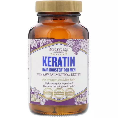 ReserveAge Nutrition, Keratin Hair Booster for Men, 60 Capsules Review