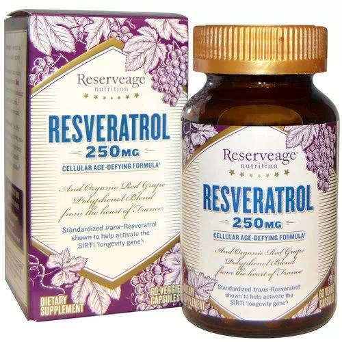 ReserveAge Nutrition, Resveratrol, Cellular Age-Defying Formula, 250 mg, 60 Veggie Caps Review