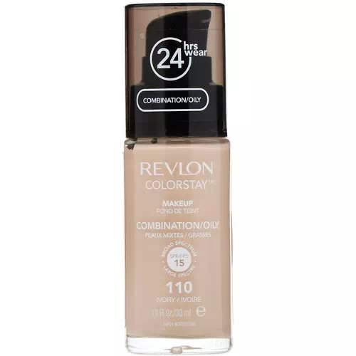 Revlon, Colorstay, Makeup, Combination/Oily, 110 Ivory, 1 fl oz (30 ml) Review