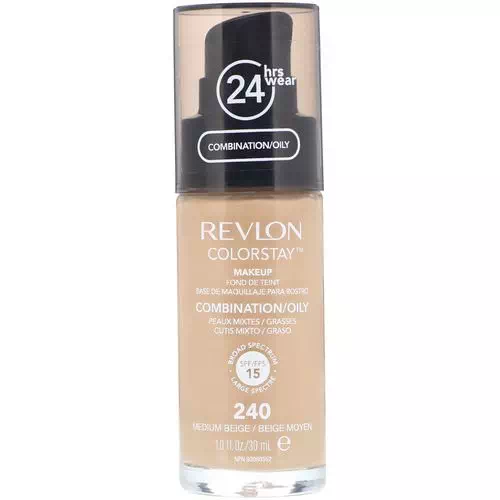 Revlon, Colorstay, Makeup, Combination/Oily, 240 Medium Beige, 1 fl oz (30 ml) Review