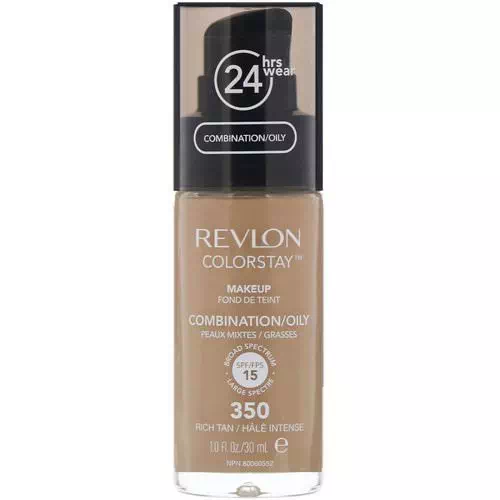 Revlon, Colorstay, Makeup, Combination/Oily, 350 Rich Tan, 1 fl oz (30 ml) Review