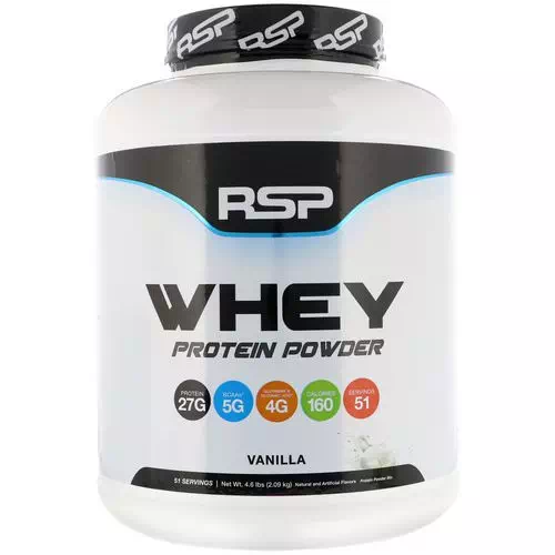 RSP Nutrition, Whey Protein Powder, Vanilla, 4.6 lbs (2.09 kg) Review