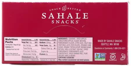 Sahale Snacks, Cashews, Snack Mixes