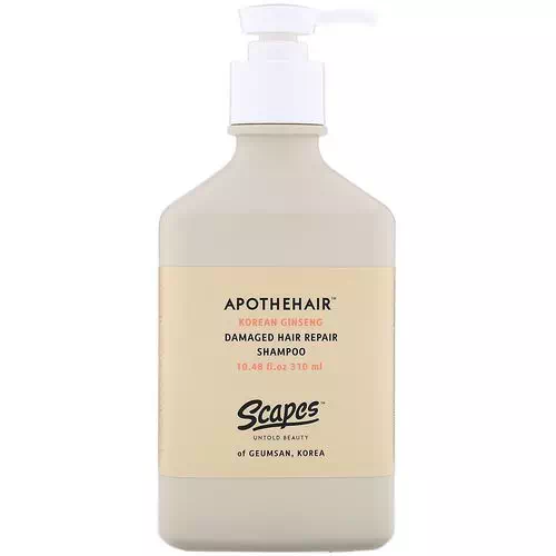 Scapes, Apothehair, Korean Ginseng, Damaged Hair Repair Shampoo, 10.48 fl oz (310 ml) Review