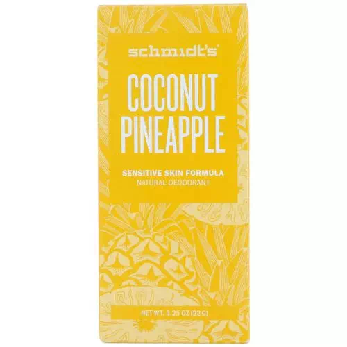 Schmidt's Naturals, Natural Deodorant, Sensitive Skin Formula, Coconut Pineapple, 3.25 oz (92 g) Review
