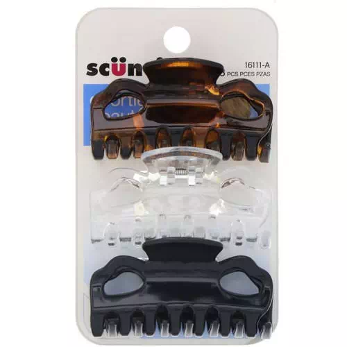 Scunci, Effortless Beauty, Jaw Clips, Assorted Colors, 3 Pieces Review