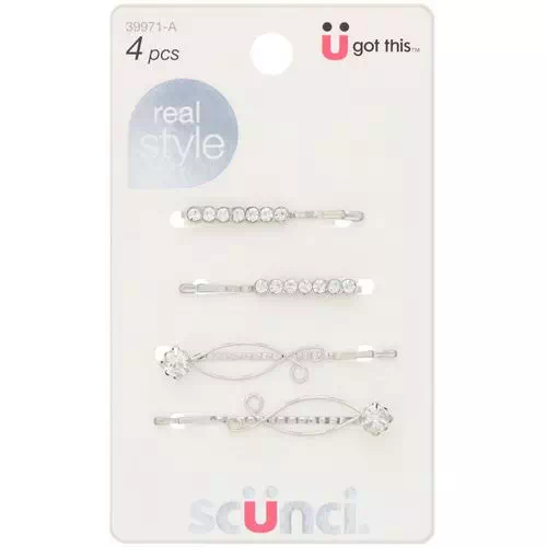 Scunci, Real Style, Spotlight Stone Bobby Pins, 4 Pieces Review