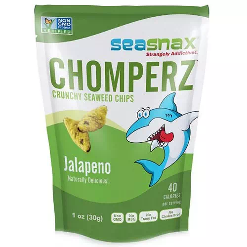 SeaSnax, Chomperz, Crunchy Seaweed Chips, Jalapeno, 1 oz (30 g) Review