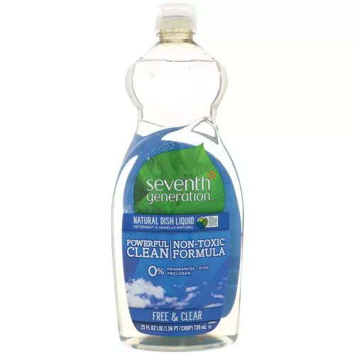 Seventh Generation, Natural Dish Liquid, Free & Clear, 25 fl oz (739 ml) Review