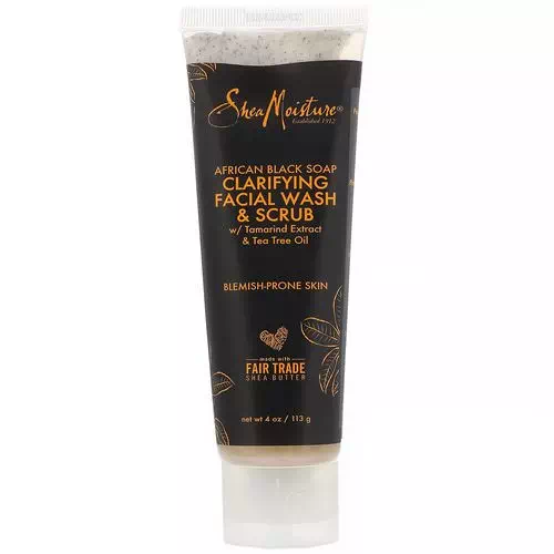SheaMoisture, African Black Soap, Clarifying Facial Wash & Scrub, 4 oz (113 g) Review