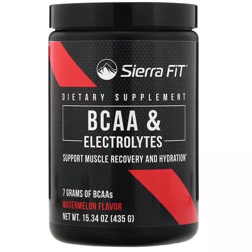Sierra Fit, BCAA & Electrolytes, 7G BCAAs, Watermelon, 15.34 oz (435 g) Review