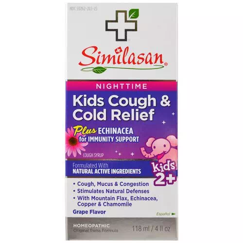 Similasan, Kids Cough & Cold Relief, Nighttime, Grape, 4 fl oz (118 ml) Review