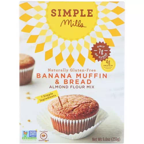 Simple Mills, Naturally Gluten-Free, Almond Flour Mix, Banana Muffin & Bread, 9 oz (255 g) Review