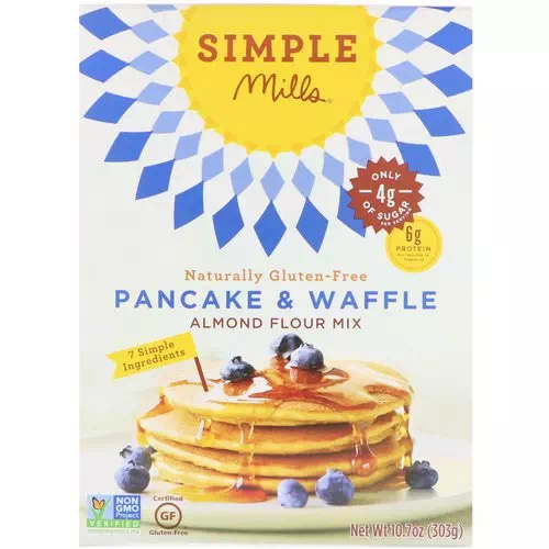 Simple Mills, Naturally Gluten-Free, Almond Flour Mix, Pancake & Waffle, 10.7 oz (303 g) Review