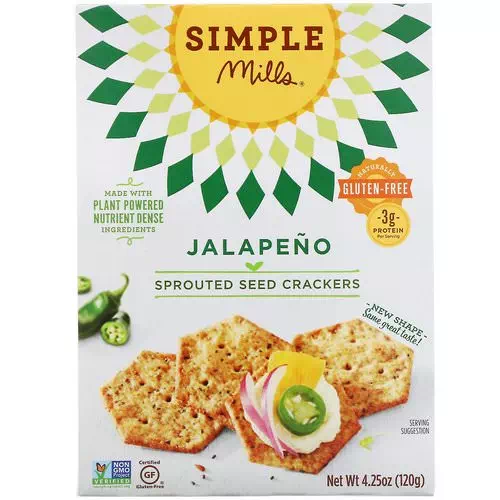 Simple Mills, Sprouted Seed Crackers, Jalapeno, 4.25 oz (120 g) Review