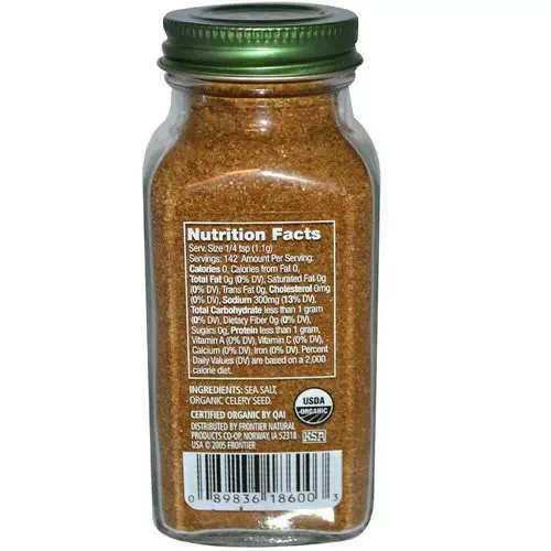 Simply Organic, Celery Salt, 5.54 oz (157 g) Review