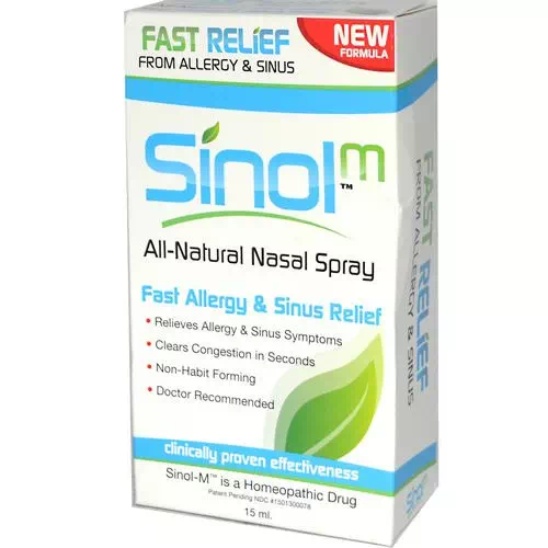 Sinol, All Natural Nasal Spray, Fast Allergy & Sinus Relief, 15 ml Review