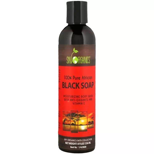 Sky Organics, 100% Pure African Black Soap Body Wash, 8 fl oz (236 ml) Review