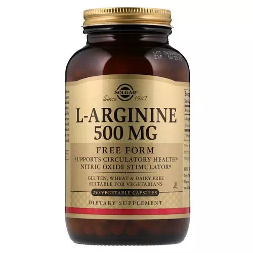 Solgar, L-Arginine, 500 mg, 250 Vegetable Capsules Review