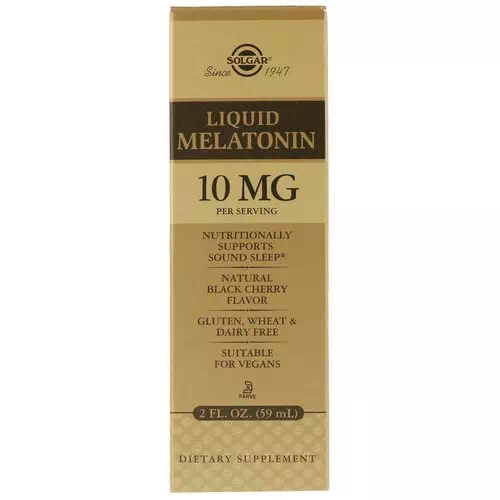 Solgar, Liquid Melatonin, Natural Black Cherry Flavor, 10 mg, 2 fl oz (59 ml) Review