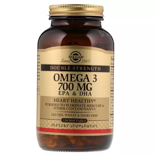 Solgar, Omega-3, EPA & DHA, Double Strength, 700 mg, 120 Softgels Review