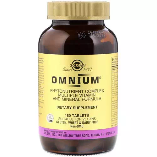 Solgar, Omnium, Phytonutrient Complex, Multiple Vitamin and Mineral Formula, 180 Tablets Review