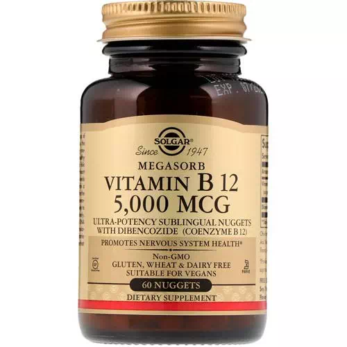 Solgar, Sublingual Vitamin B12, 5,000 mcg, 60 Nuggets Review