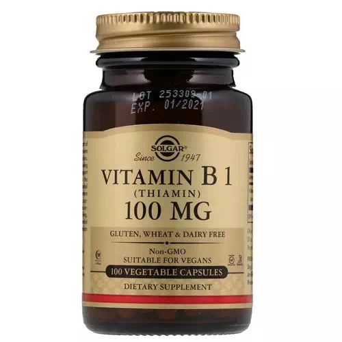 Solgar, Vitamin B1, 100 mg, 100 Vegetable Capsules Review