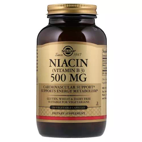 Solgar, Vitamin B3 (Niacin), 500 mg, 250 Vegetable Capsules Review