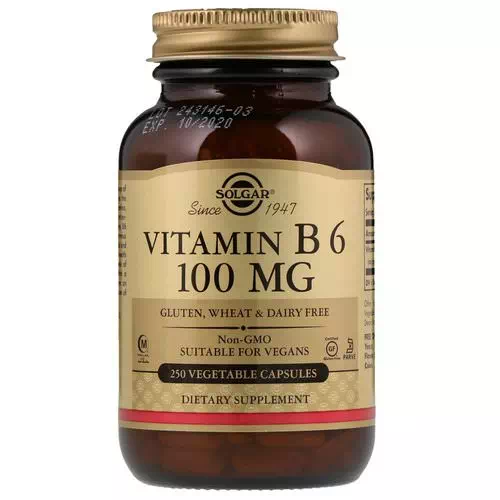 Solgar, Vitamin B6, 100 mg, 250 Vegetable Capsules Review