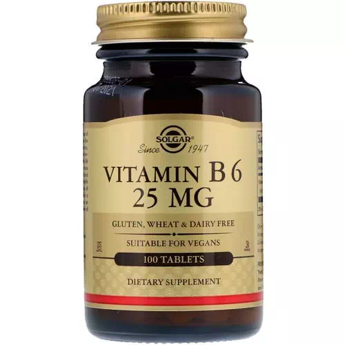 Solgar, Vitamin B6, 25 mg, 100 Tablets Review