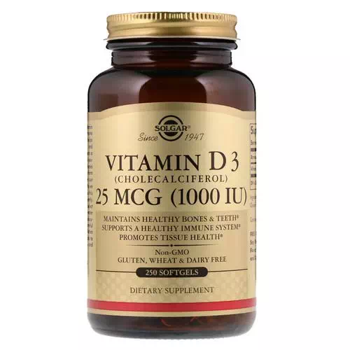 Solgar, Vitamin D3 (Cholecalciferol), 1000 IU, 250 Softgels Review