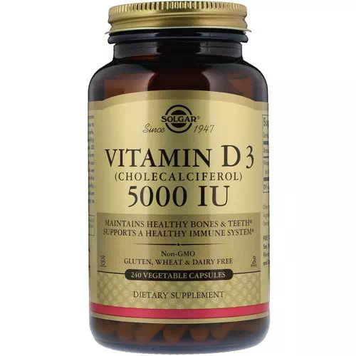 Solgar, Vitamin D3 (Cholecalciferol), 5000 IU, 240 Vegetable Capsules Review