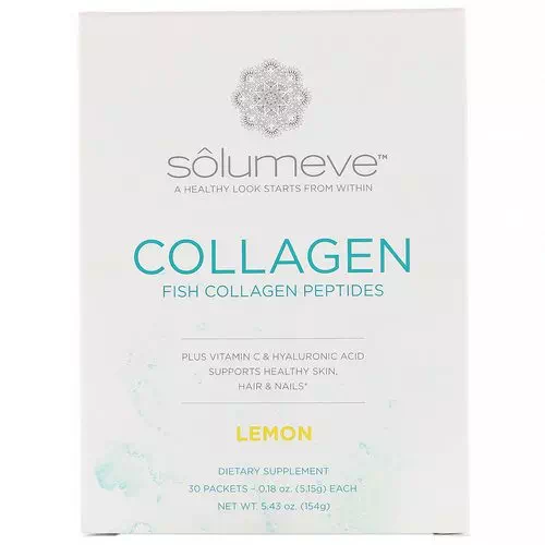 Solumeve, Collagen Peptides Plus Vitamin C & Hyaluronic Acid, Lemon, 30 Packets, 0.18 oz (5.15 g) Each Review