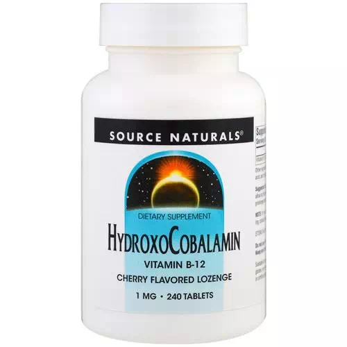 Source Naturals, HydroxoCobalamin, Vitamin B-12, Cherry Flavored Lozenge, 1 mg, 240 Tablets Review