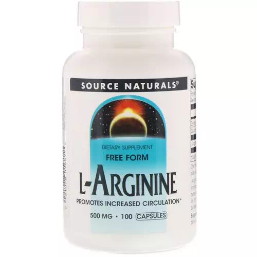 Source Naturals, L-Arginine, Free Form, 500 mg, 100 Capsules Review