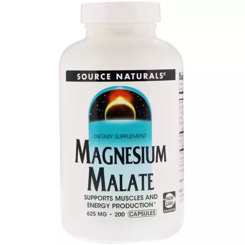 Source Naturals, Magnesium Malate, 625 mg, 200 Capsules Review