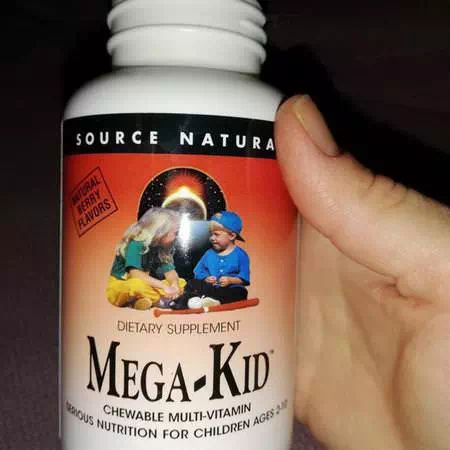Source Naturals, Mega-Kid, Chewable Multi-Vitamin, Natural Berry Flavors, 60 Wafers Review
