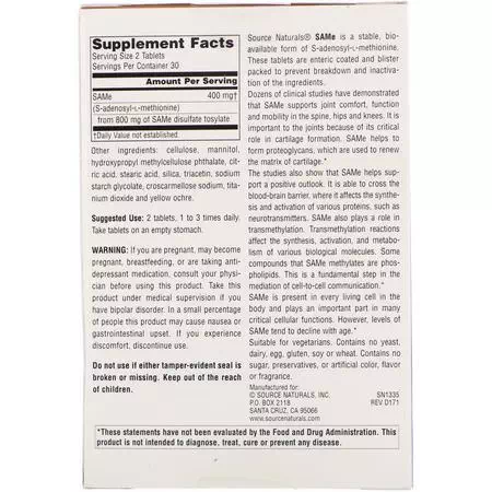 Tosylate, SAM-e, Healthy Lifestyles, Supplements