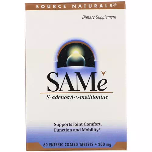 Source Naturals, SAM-e (S-Adenosyl-L-Methionine), 200 mg, 60 Enteric Coated Tablets Review