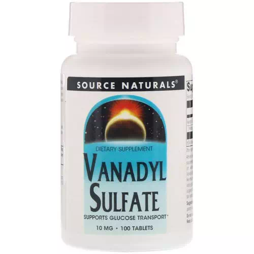 Source Naturals, Vanadyl Sulfate, 10 mg, 100 Tablets Review